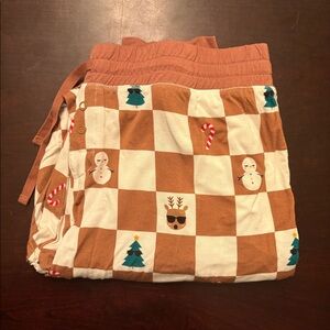 Little Sleepies Woman's Bamboo Christmas Holiday Checks Pajama Joggers Pants